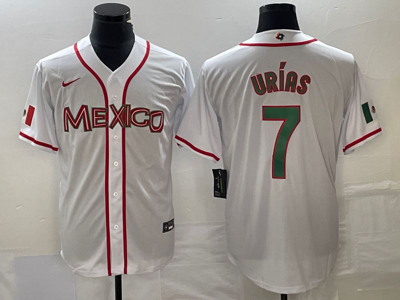 Men 2023 World Cub Mexico #7 Urias White Nike MLB Jersey44->more jerseys->MLB Jersey